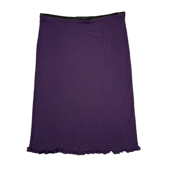 CLAUDIE PIERLOT Designer Frills hem Stretch Purple Spring Summer Skirt sz S - Picture 2 of 5